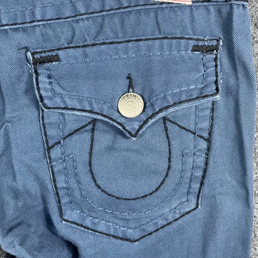 True Religion Ricky Super T Pants Mens 38 Blue Black Contrast Stitch Made in USA